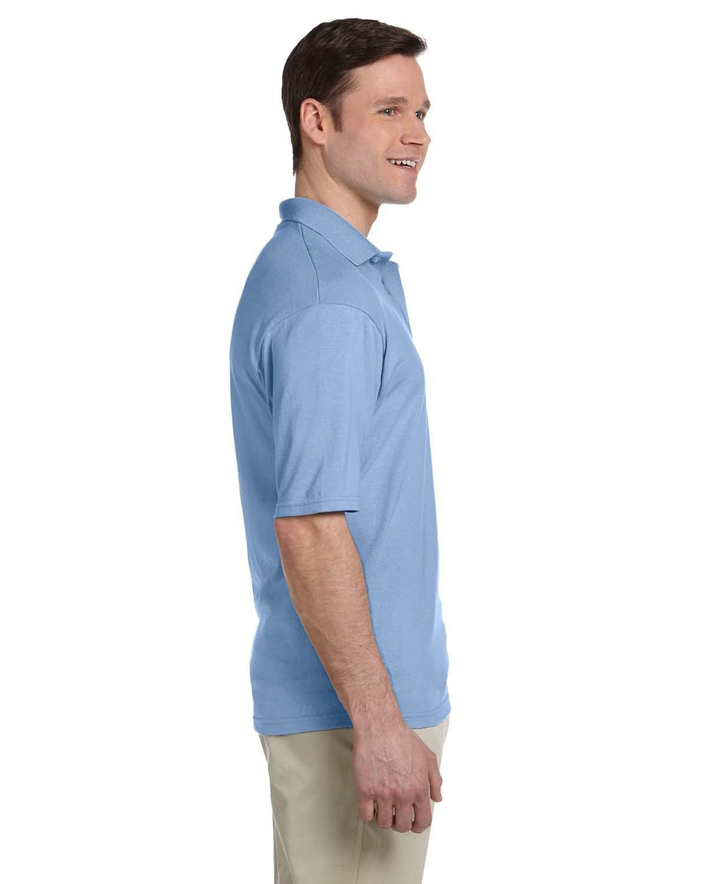 Jerzees 50/50 Jersey Knit Polo W/Pocket 436P | Light Blue - Side
