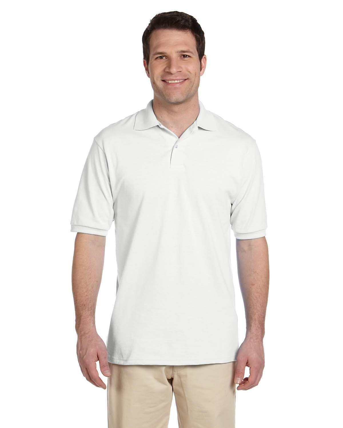 Jerzees 50/50 Jersey Knit Polo Shirt 437 | White - Front