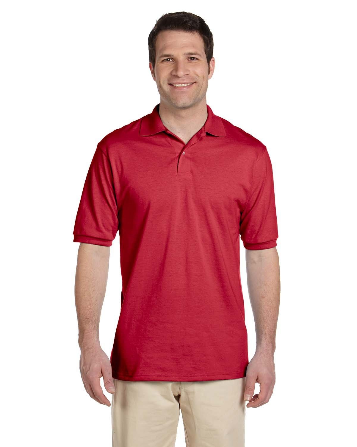Jerzees 50/50 Jersey Knit Polo Shirt 437 | True Red - Front