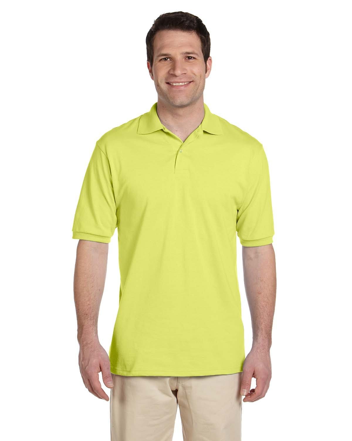 Jerzees 50/50 Jersey Knit Polo Shirt 437 | Safety Green - Front
