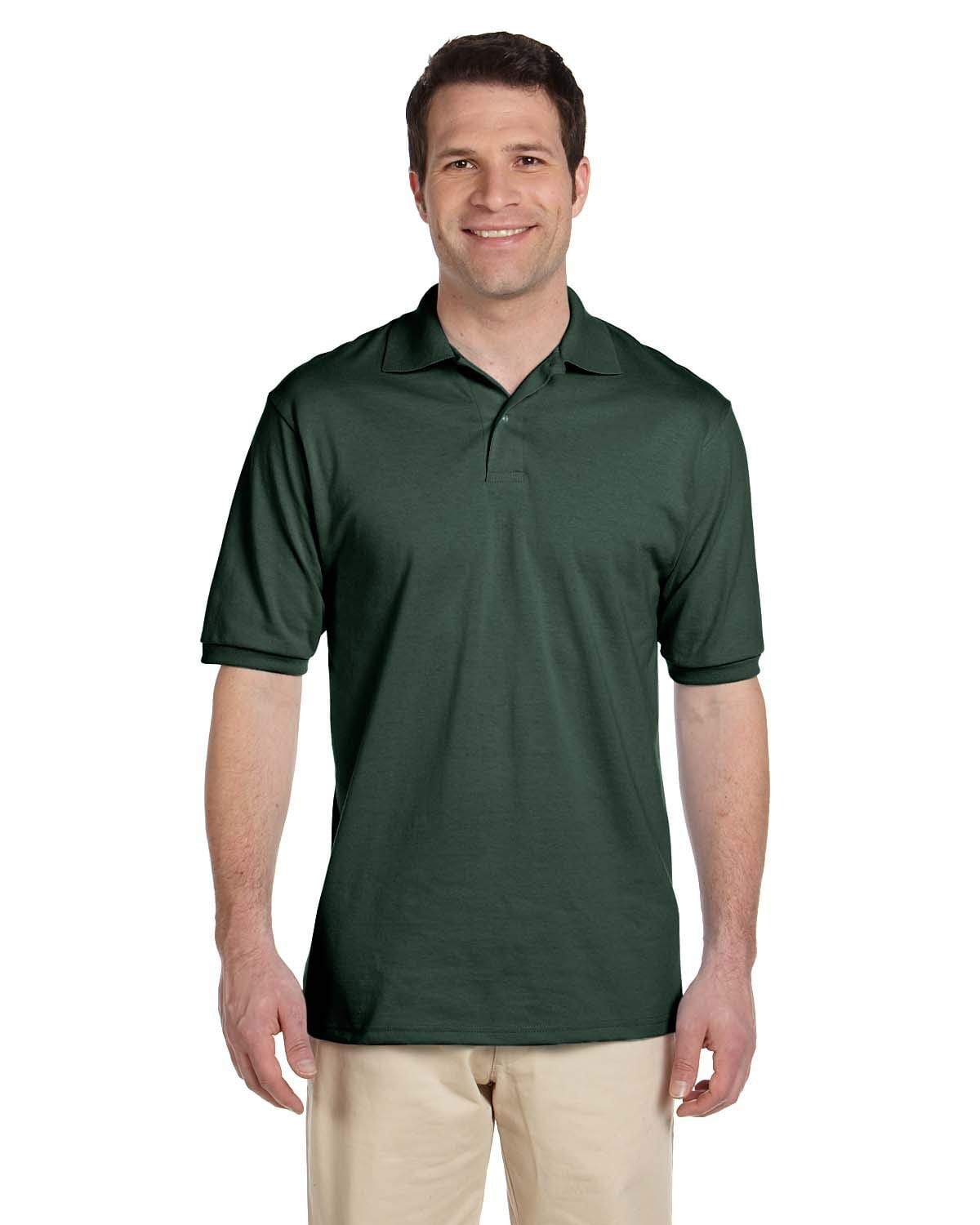 Jerzees 50/50 Jersey Knit Polo Shirt 437 | Forest Green - Front