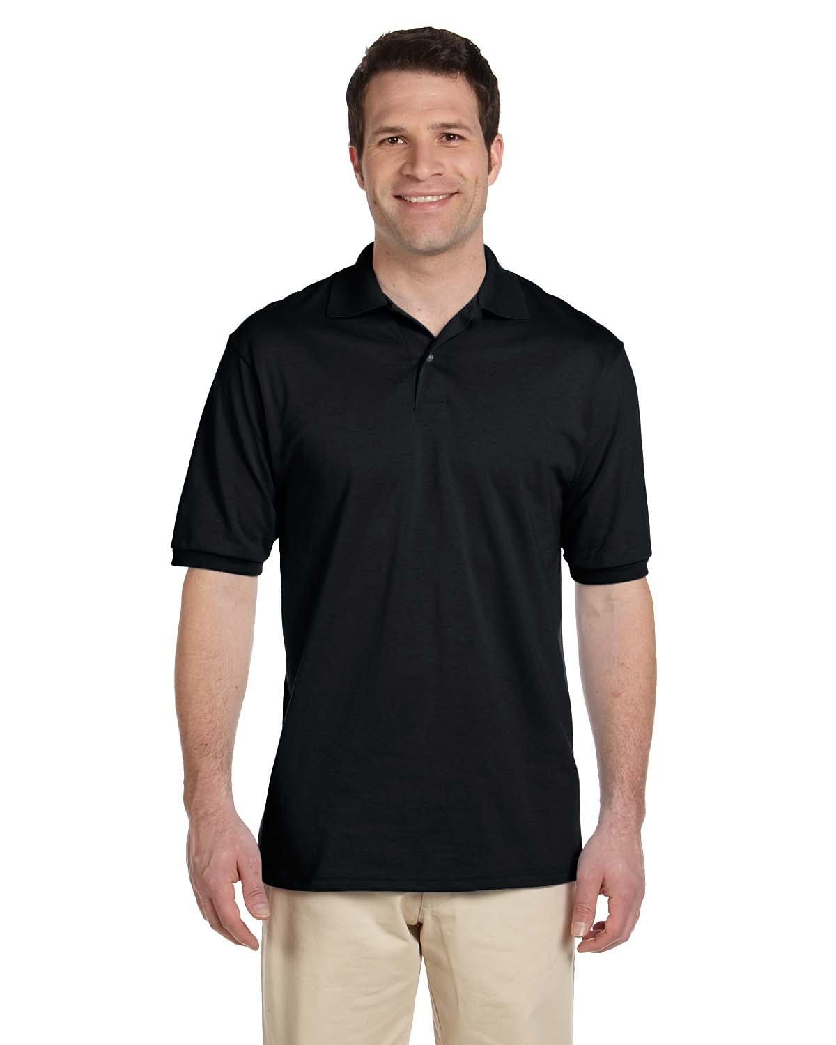 Jerzees 50/50 Jersey Knit Polo Shirt 437 | Black - Front