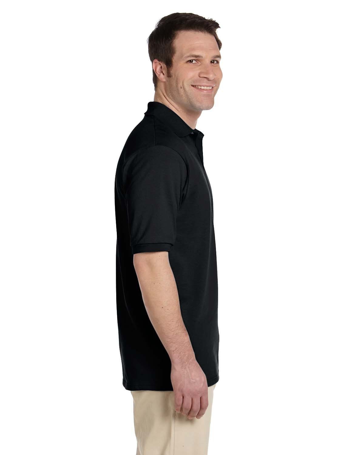 Jerzees 50/50 Jersey Knit Polo Shirt 437 | Black - Side