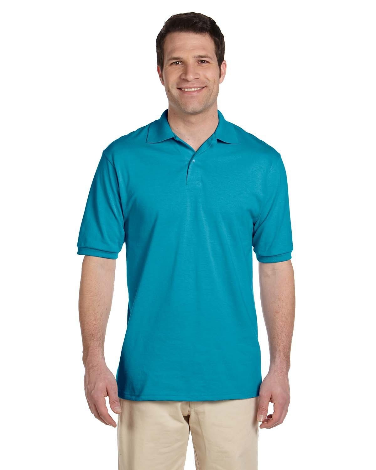 Jerzees 50/50 Jersey Knit Polo Shirt 437 | California Blue - Front