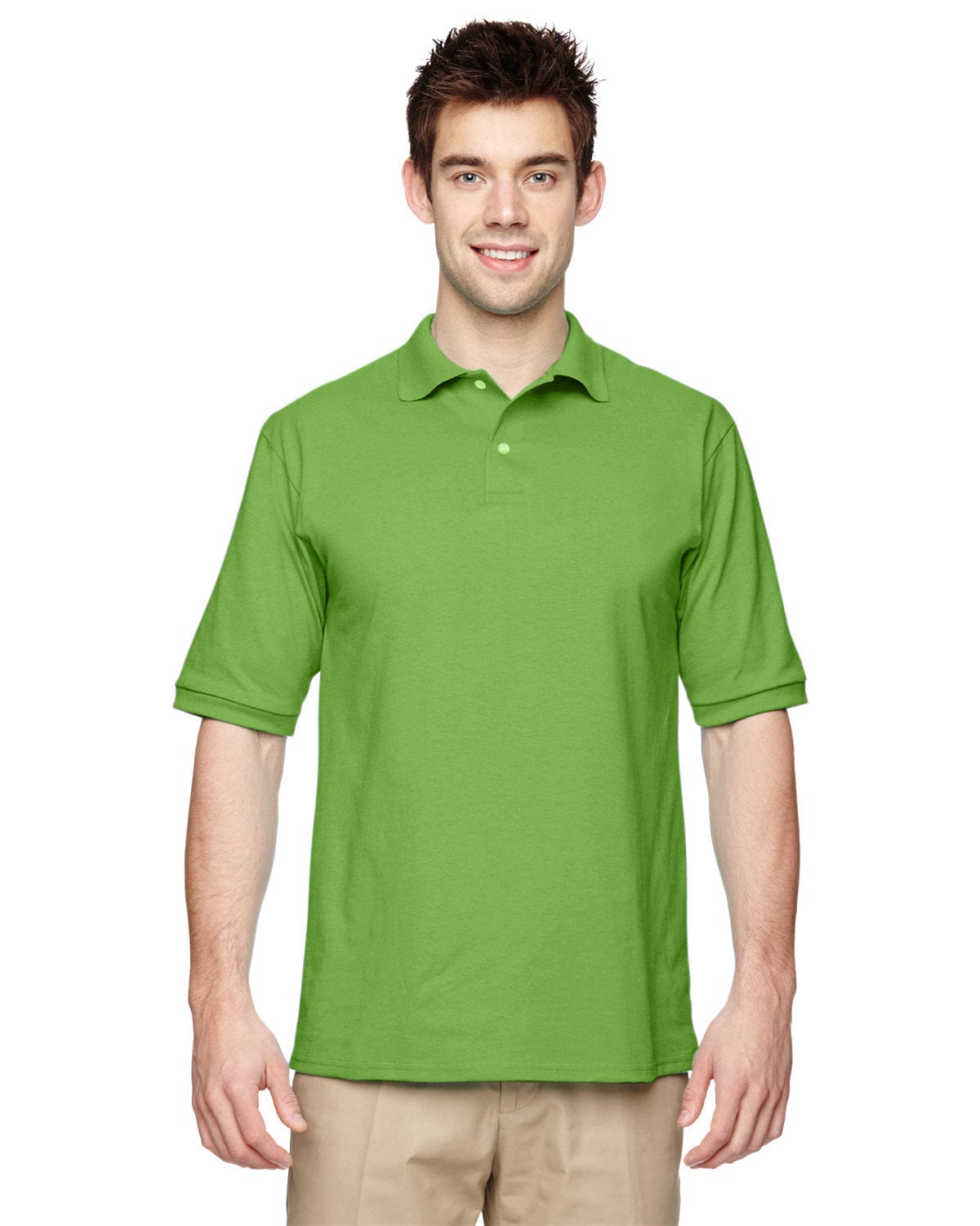 Jerzees 50/50 Jersey Knit Polo Shirt 437 | Kiwi - Front