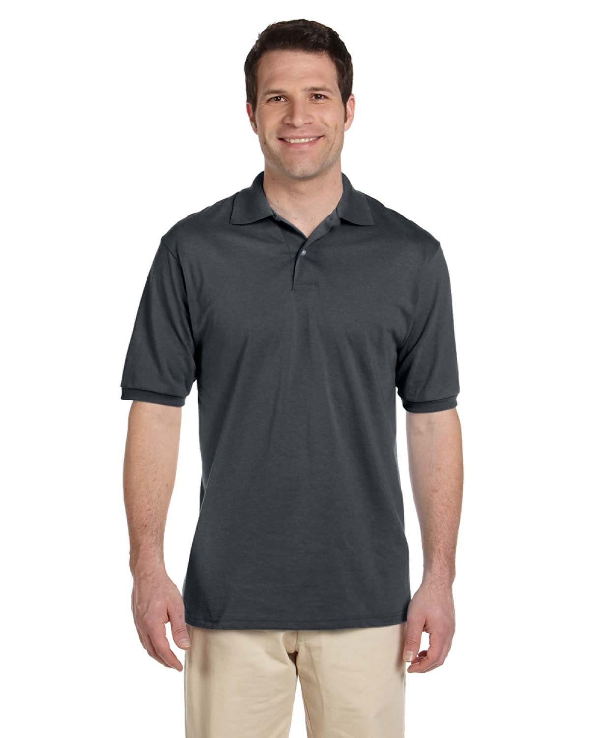 Jerzees 50/50 Jersey Knit Polo Shirt 437 | Charcoal Grey - Front