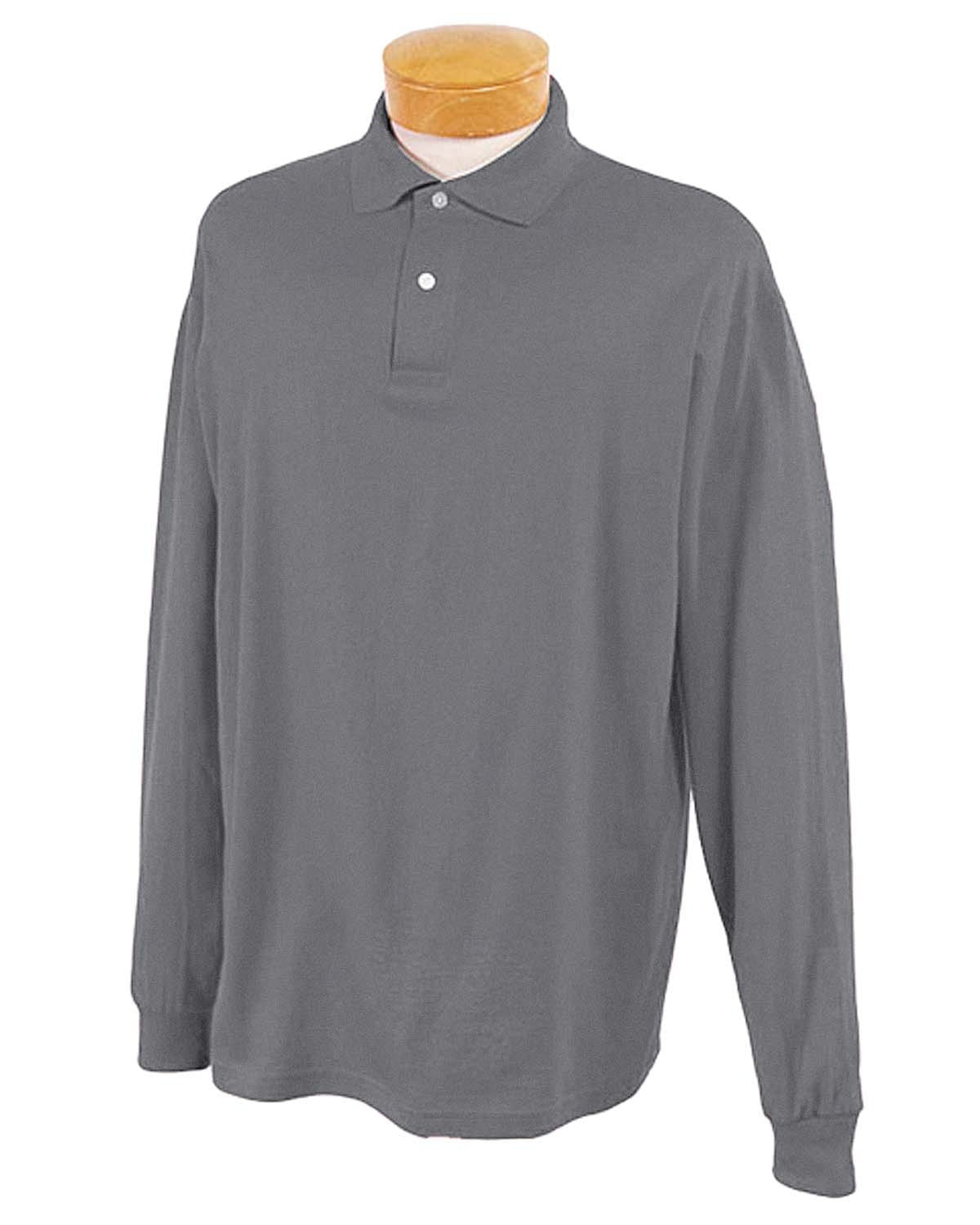 Jerzees 50/50 Long Sleeve Jersey Knit Polo Shirt 437ML | Oxford - Front