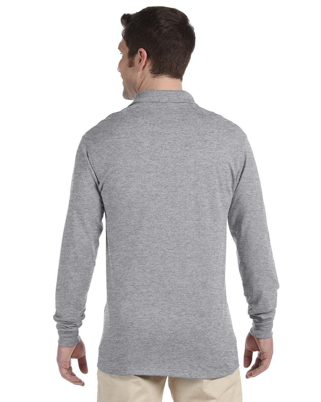 Jerzees 50/50 Long Sleeve Jersey Knit Polo Shirt 437ML | Oxford - Back
