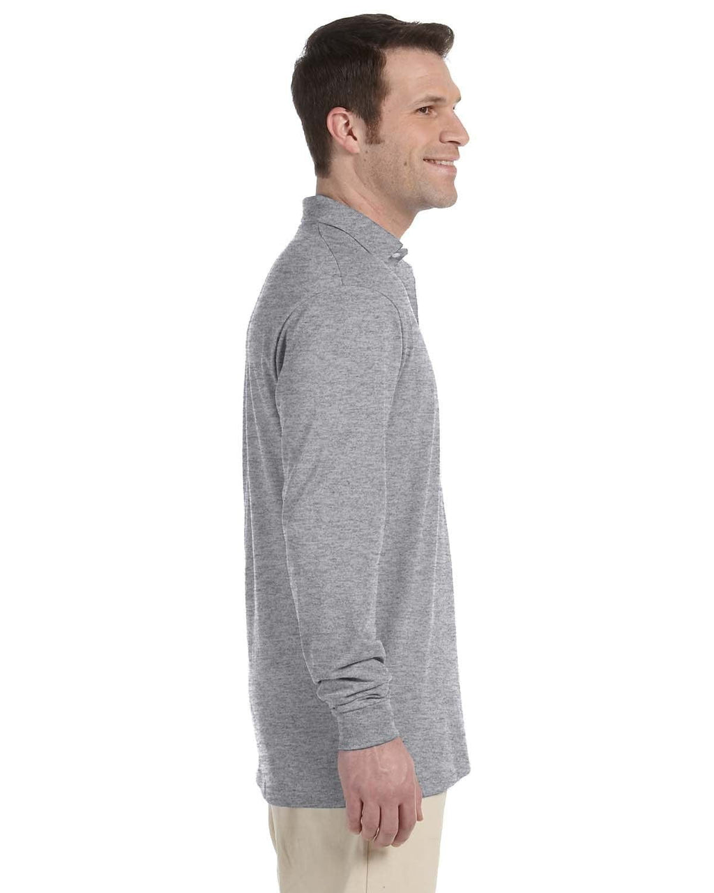 Jerzees 50/50 Long Sleeve Jersey Knit Polo Shirt 437ML | Oxford - Side