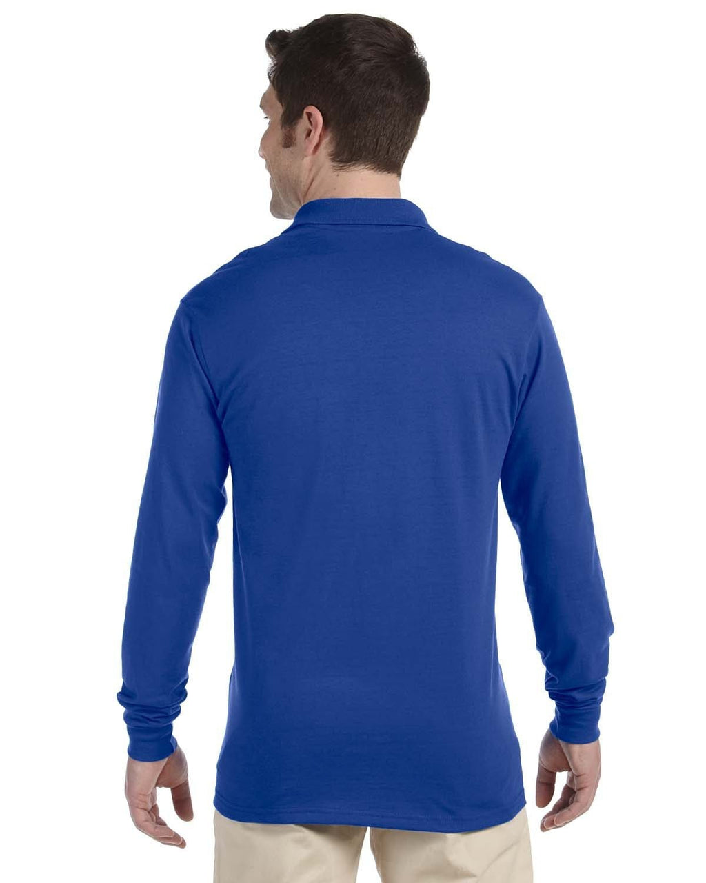 Jerzees 50/50 Long Sleeve Jersey Knit Polo Shirt 437ML | Royal - Back