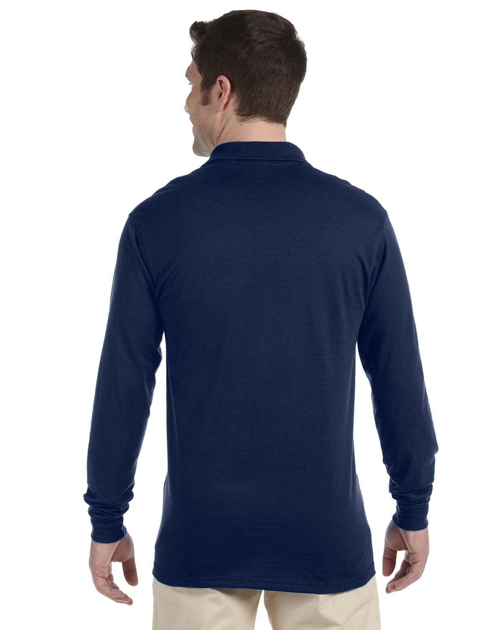 Jerzees 50/50 Long Sleeve Jersey Knit Polo Shirt 437ML | J Navy - Back