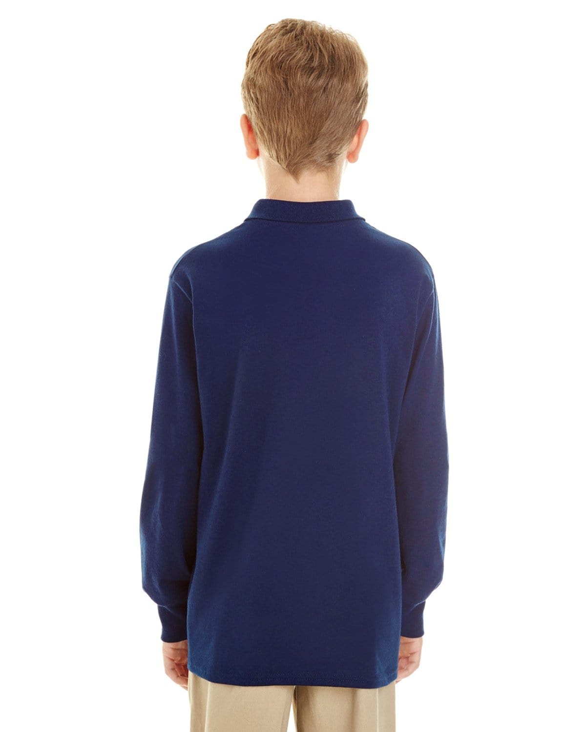 Jerzees Youth Long Sleeve Polo Shirt 437YL | J Navy - Back