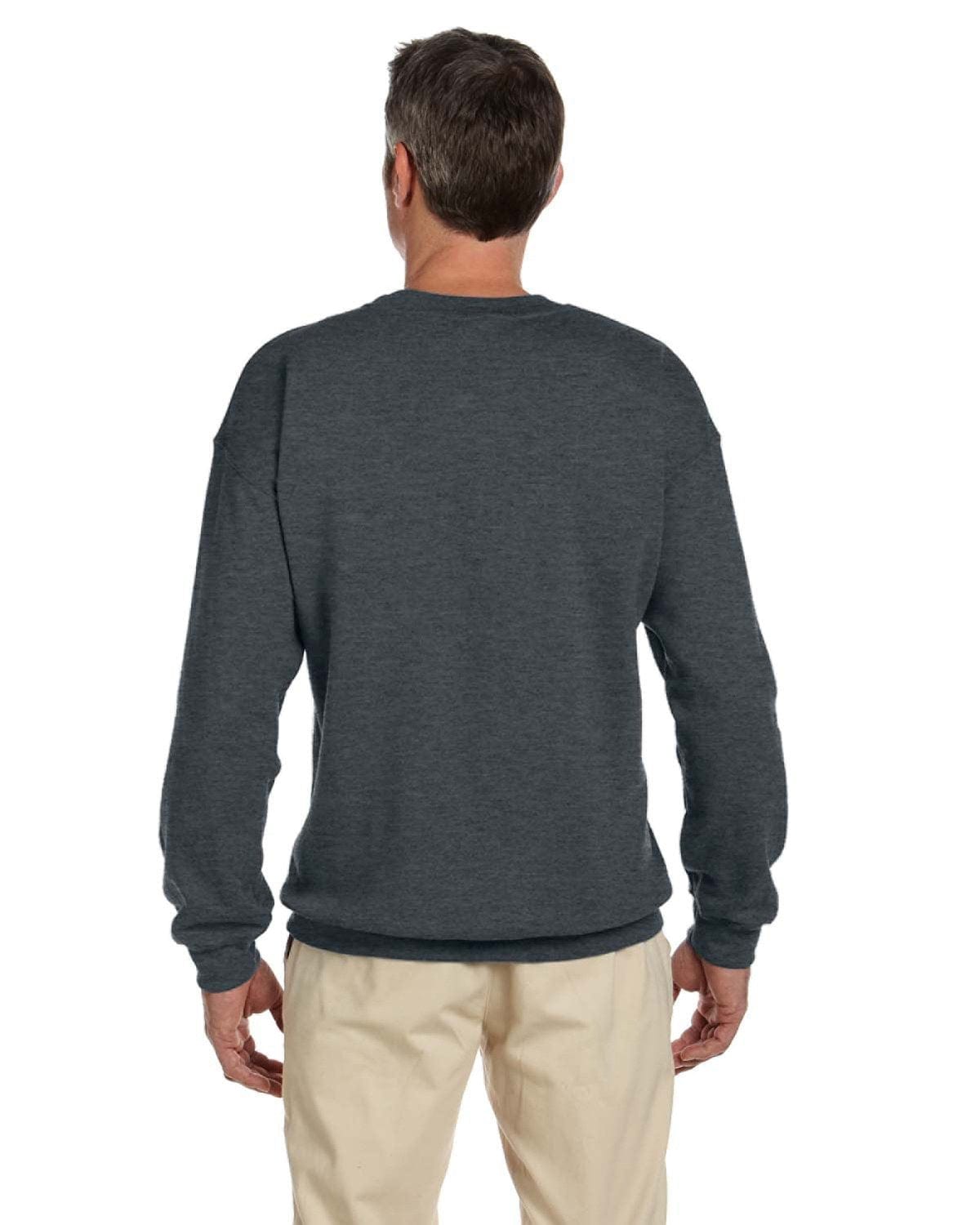 Jerzees SuperSweats 50/50 Crewneck Sweatshirt 4662 | Black Heather - Back