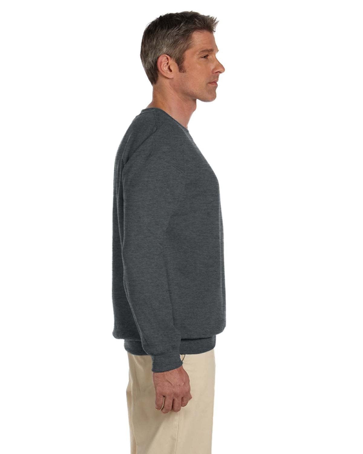 Jerzees SuperSweats 50/50 Crewneck Sweatshirt 4662 | Black Heather - Side
