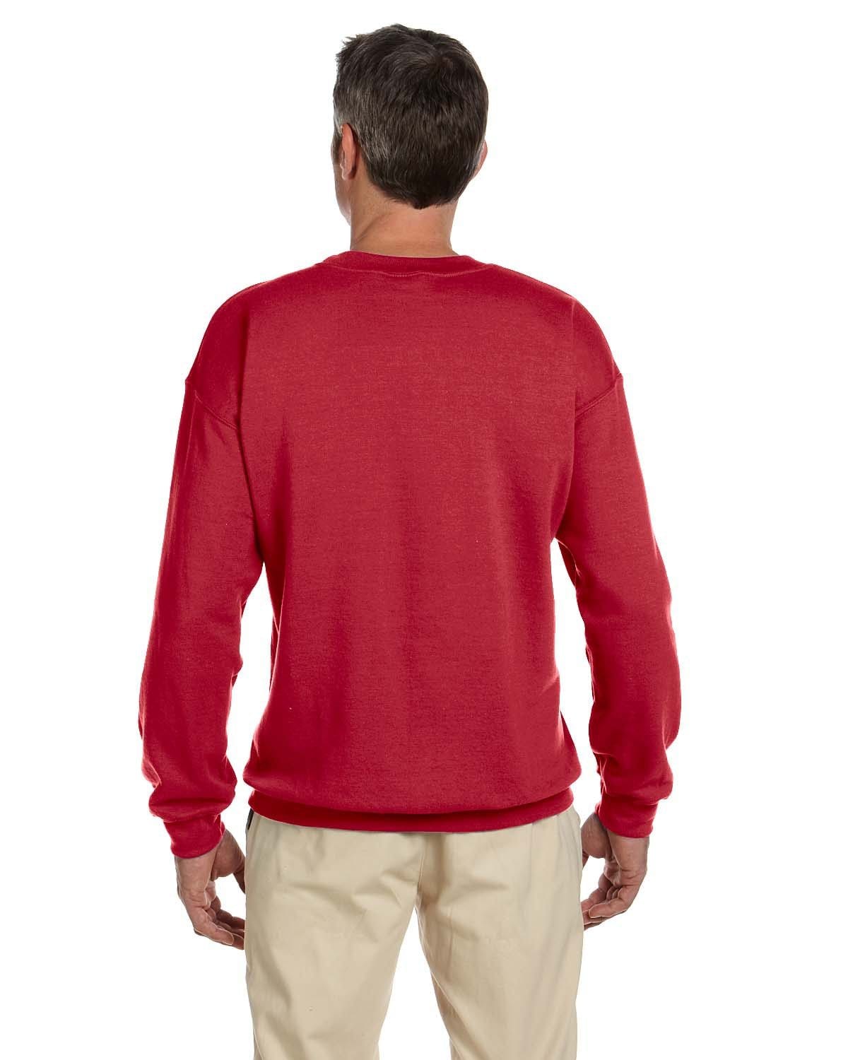 Jerzees SuperSweats 50/50 Crewneck Sweatshirt 4662 | True Red - Back