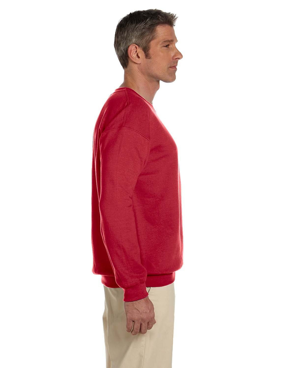 Jerzees SuperSweats 50/50 Crewneck Sweatshirt 4662 | True Red - Side