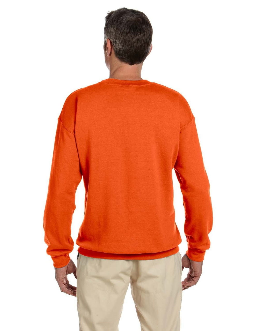 Jerzees SuperSweats 50/50 Crewneck Sweatshirt 4662 | Safety Orange - Back