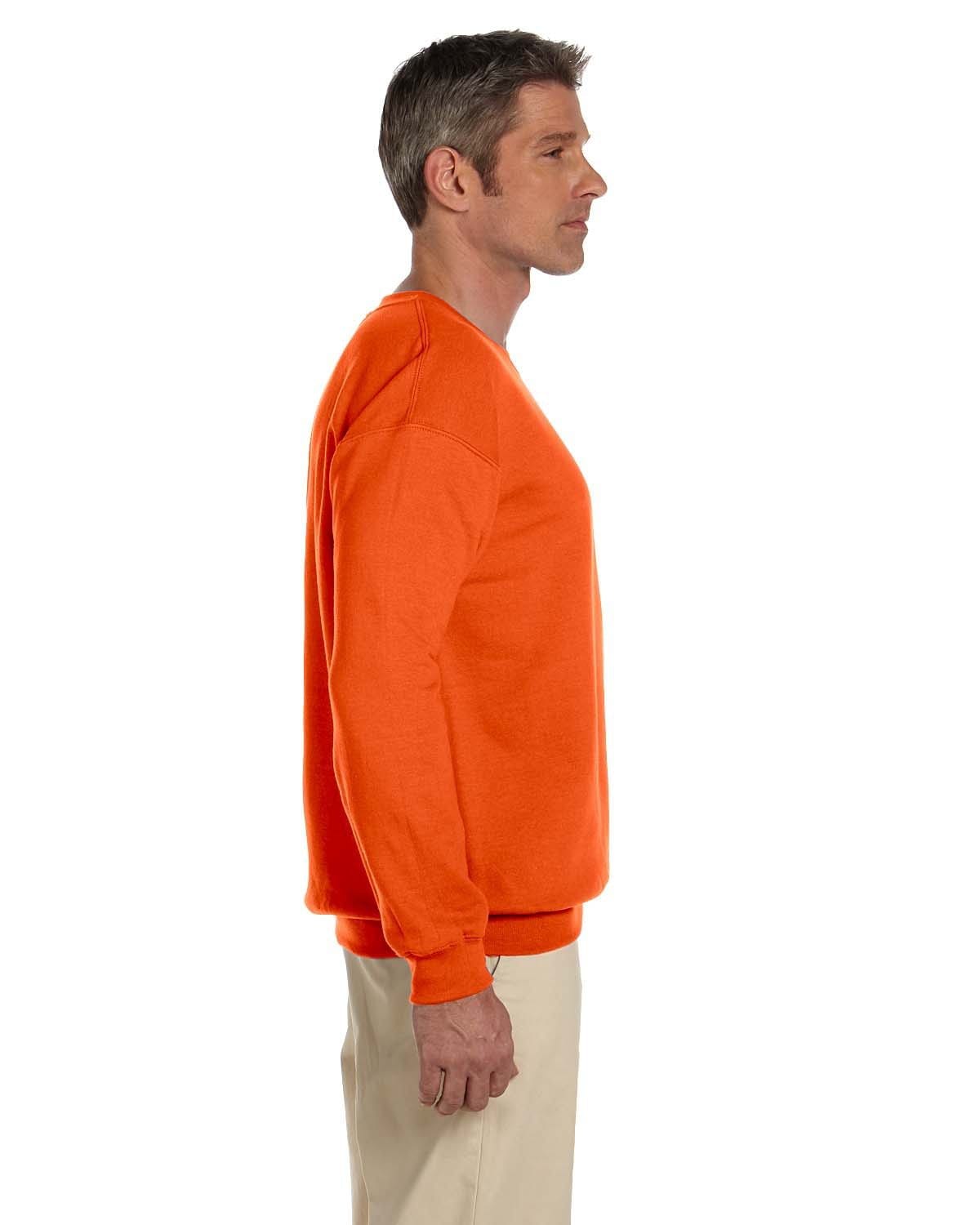 Jerzees SuperSweats 50/50 Crewneck Sweatshirt 4662 | Safety Orange - Side