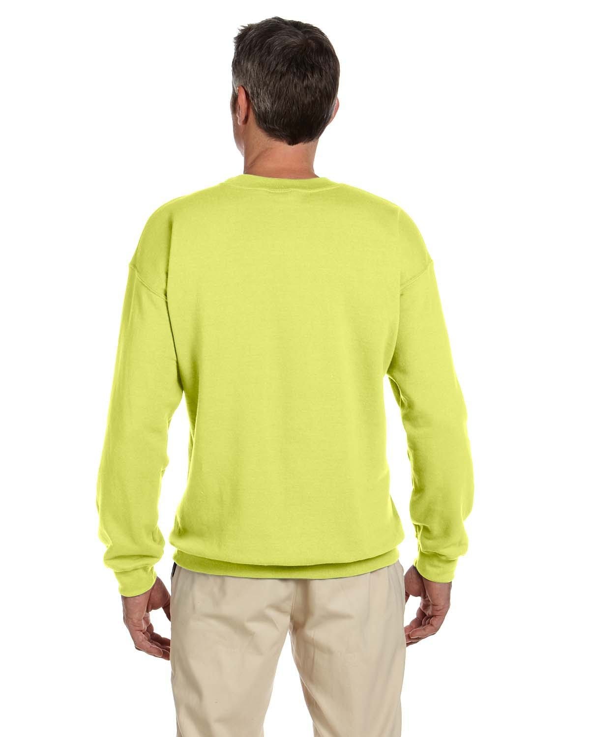 Jerzees SuperSweats 50/50 Crewneck Sweatshirt 4662 | Safety Green - Back