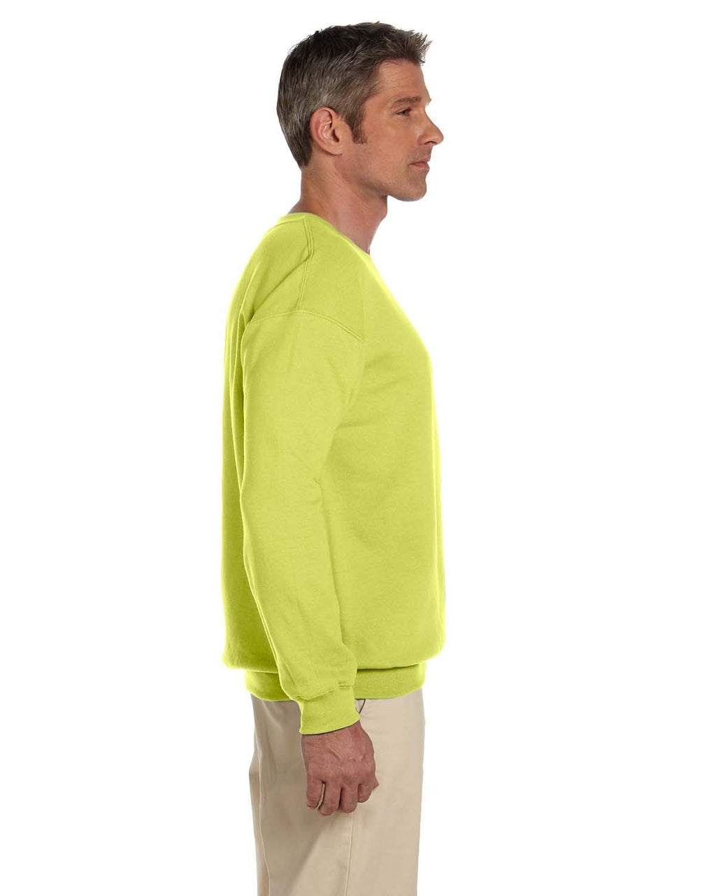 Jerzees SuperSweats 50/50 Crewneck Sweatshirt 4662 | Safety Green - Side