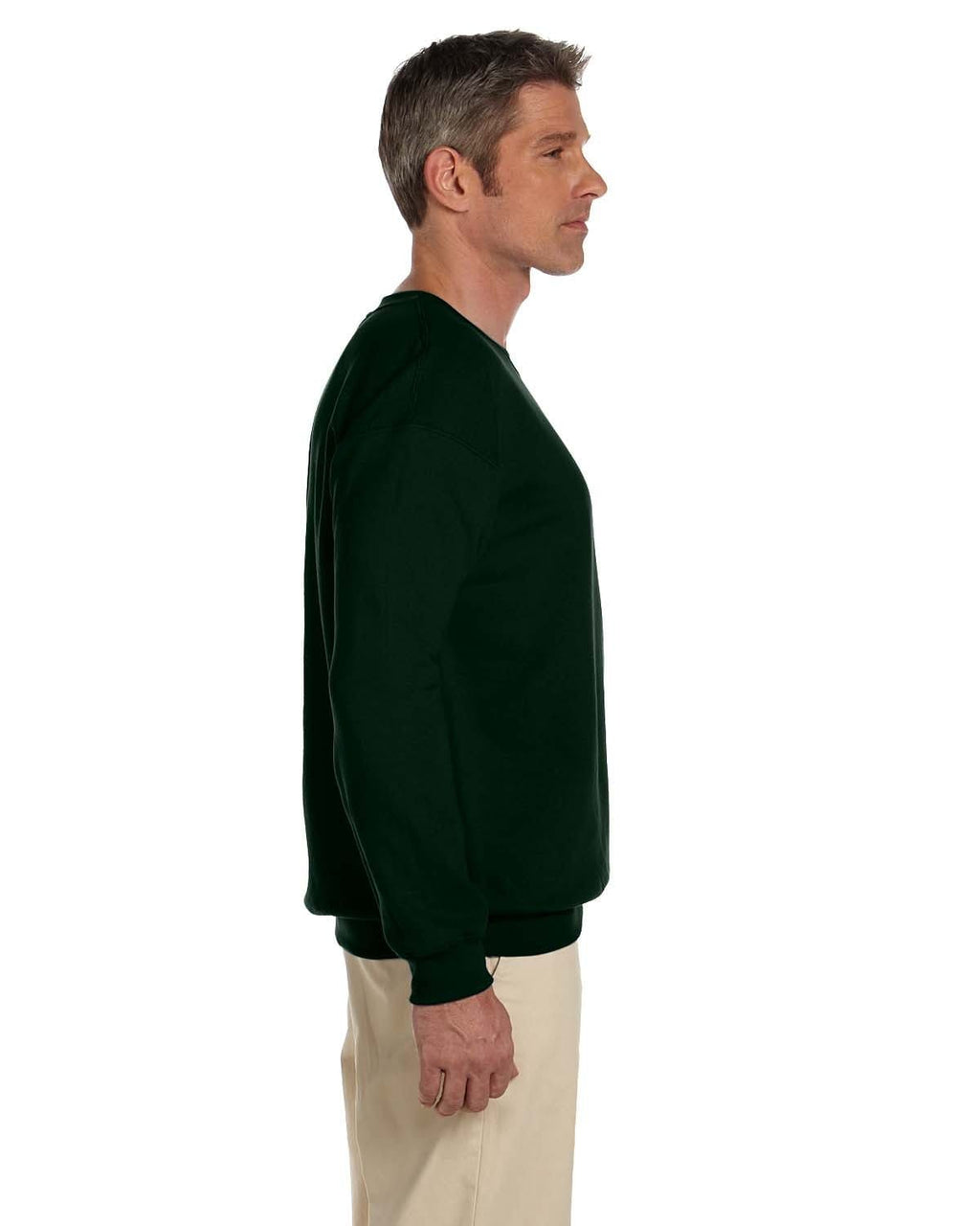 Jerzees SuperSweats 50/50 Crewneck Sweatshirt 4662 | Forest Green - Side