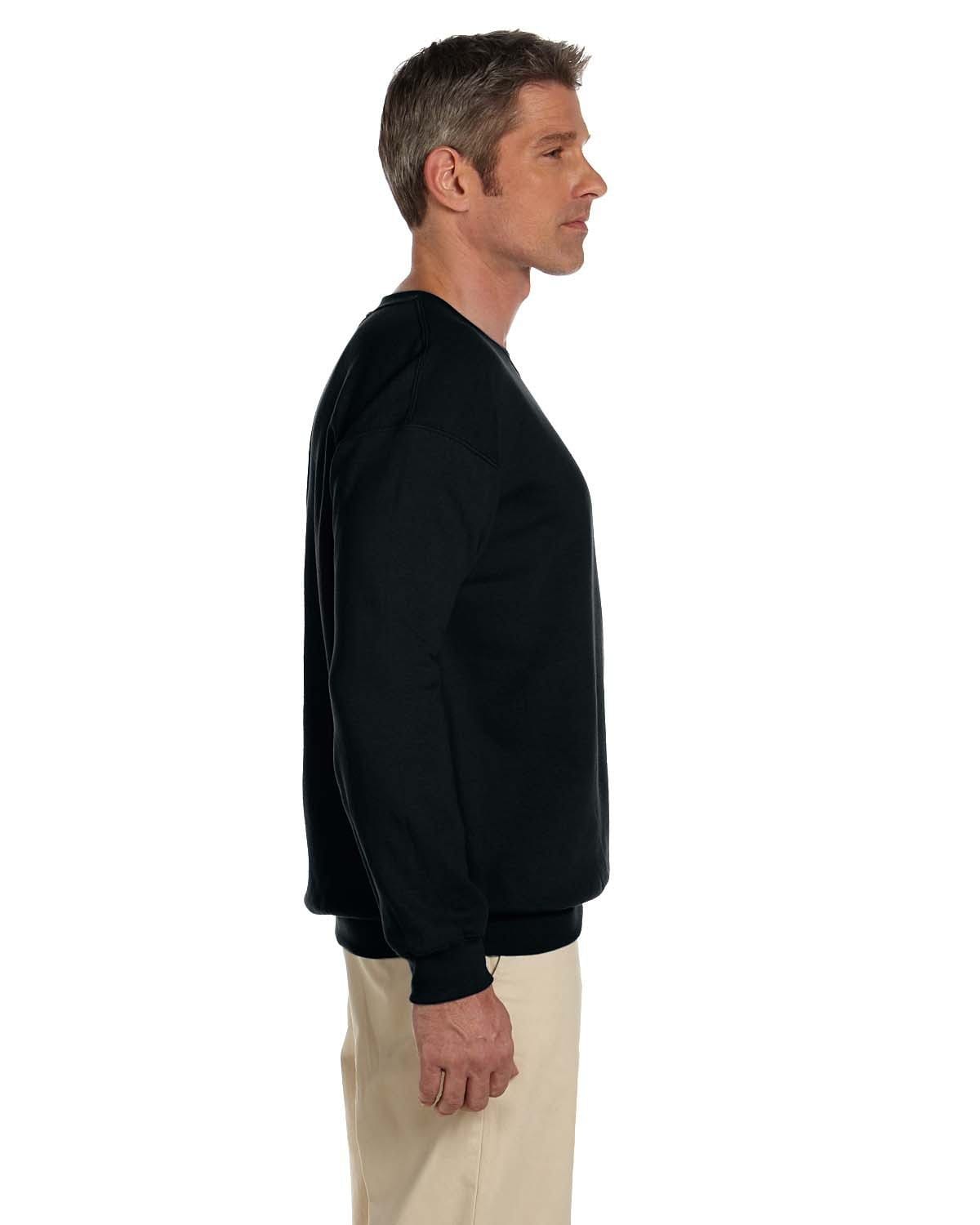 Jerzees SuperSweats 50/50 Crewneck Sweatshirt 4662 | Black - Side