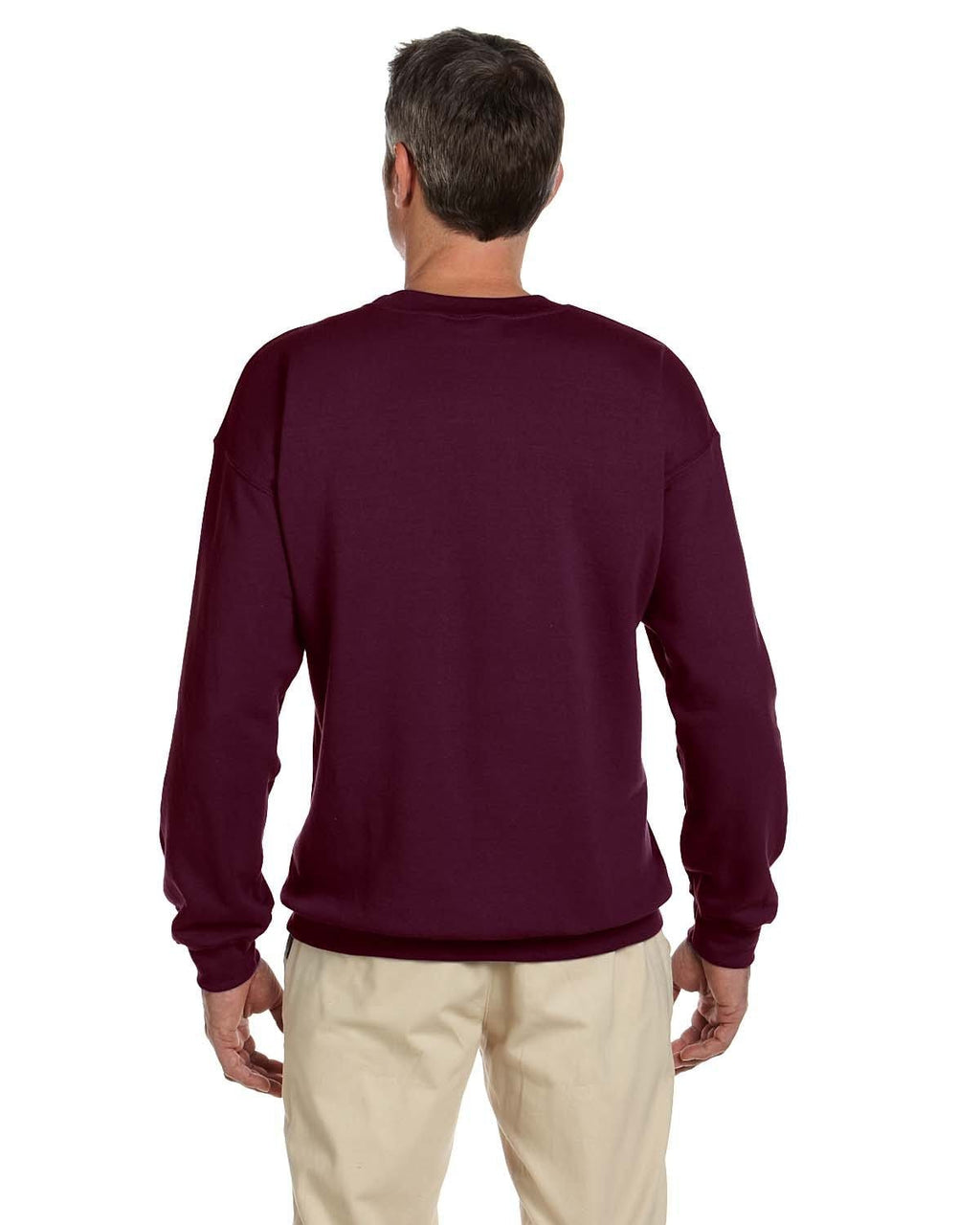 Jerzees SuperSweats 50/50 Crewneck Sweatshirt 4662 | Maroon - Back