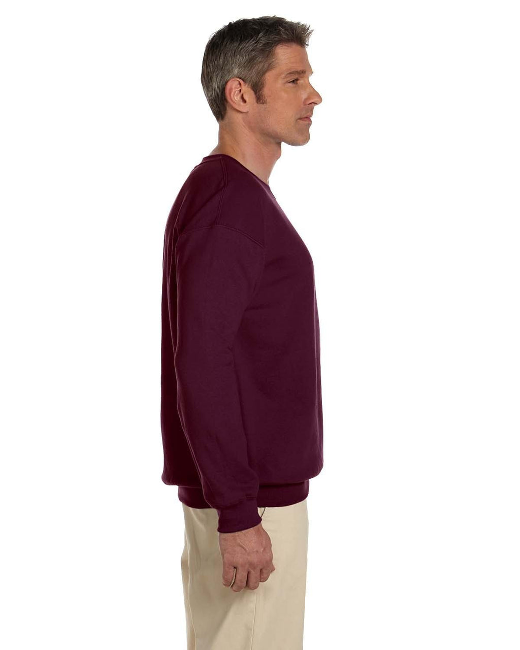 Jerzees SuperSweats 50/50 Crewneck Sweatshirt 4662 | Maroon - Side