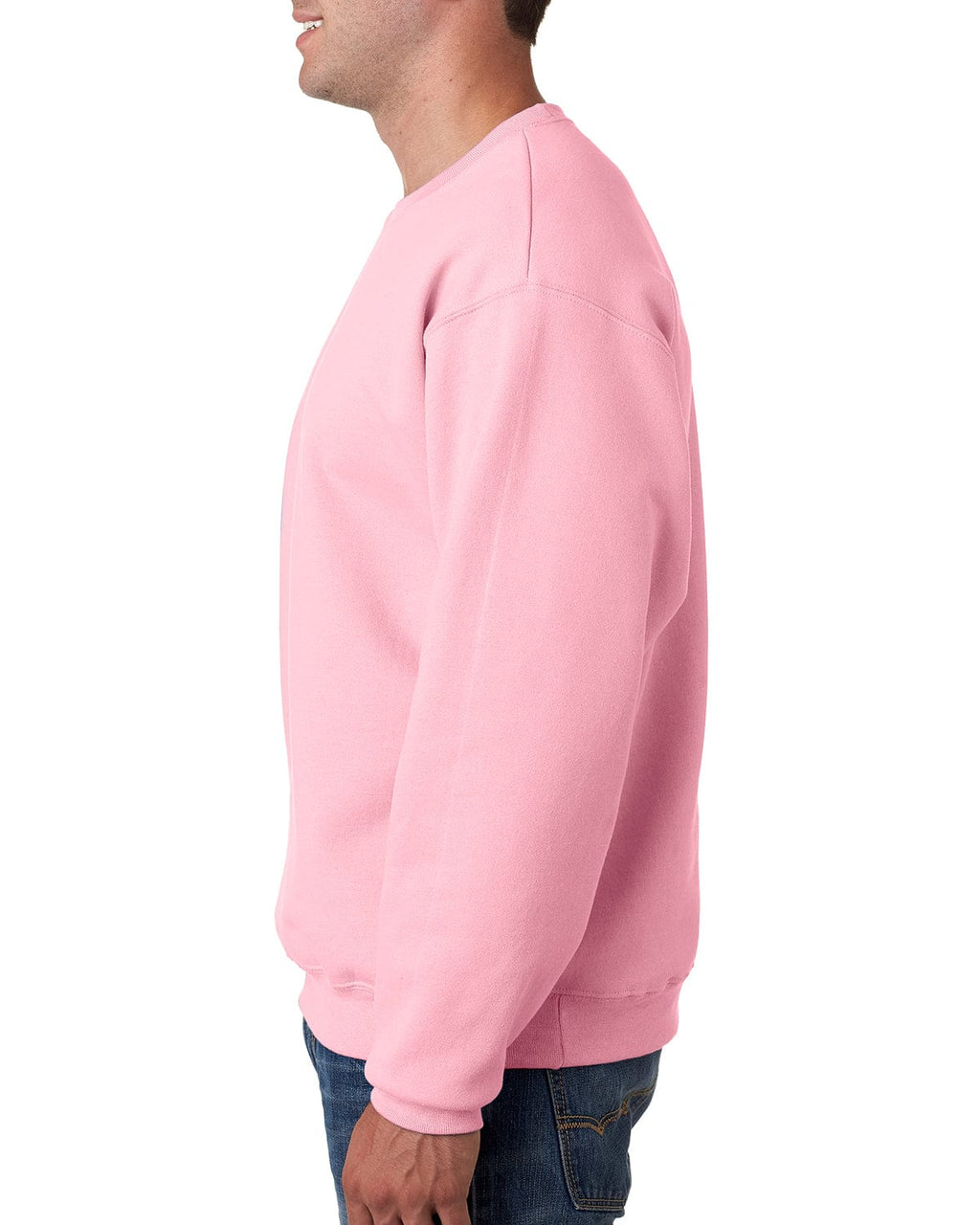 Jerzees SuperSweats 50/50 Crewneck Sweatshirt 4662 | Classic Pink - Side