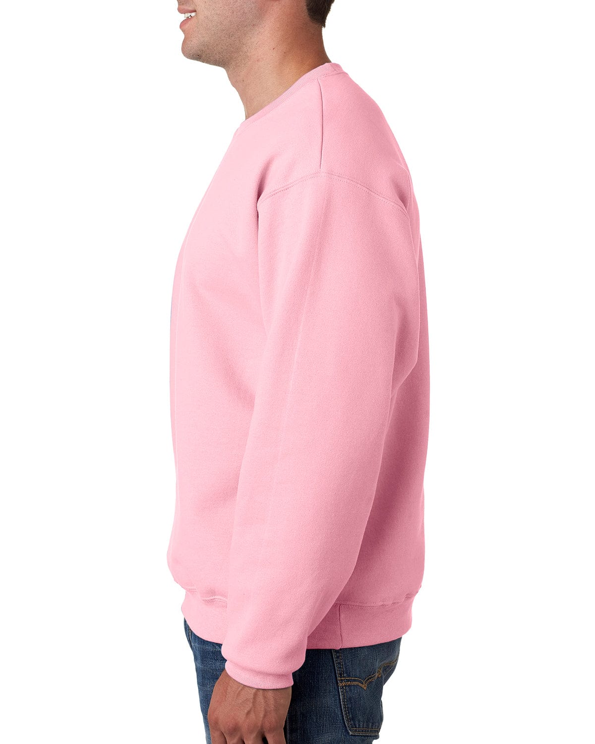 Jerzees SuperSweats 50/50 Crewneck Sweatshirt 4662 | Classic Pink - Side