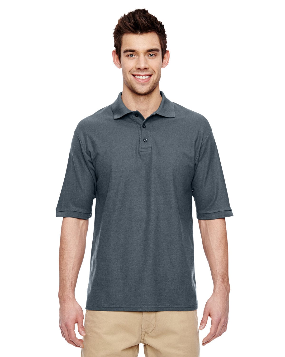 Jerzees Easy-Care Polo 537MSR | Charcoal Grey - Front