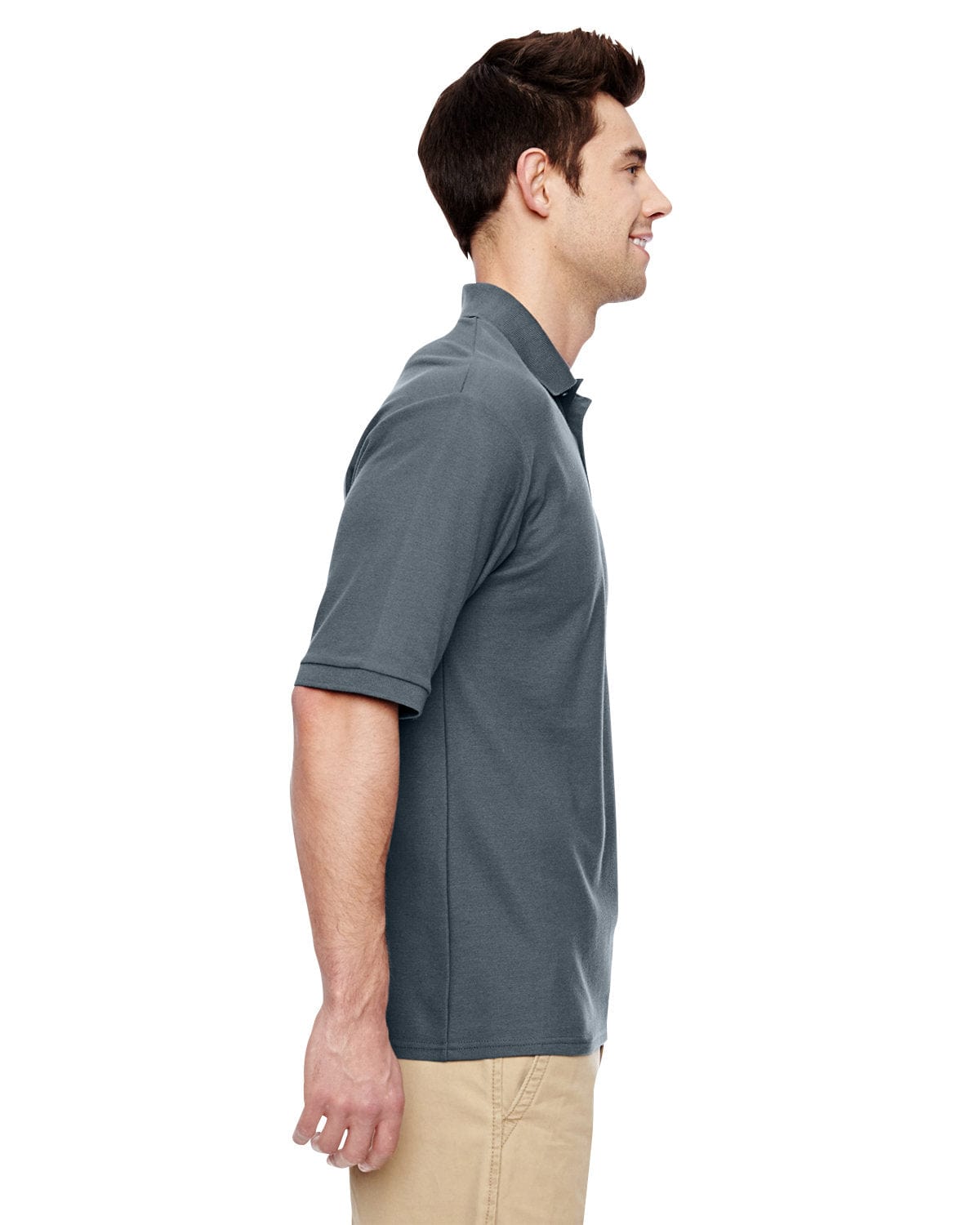 Jerzees Easy-Care Polo 537MSR | Charcoal Grey - Side