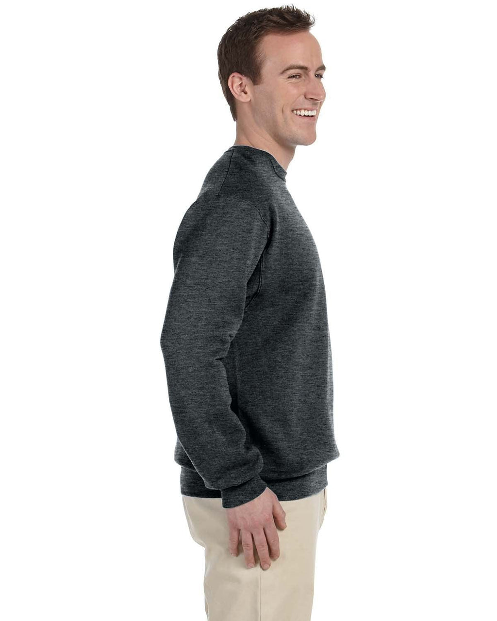 Jerzees 50/50 Crewneck Sweatshirt 562 | Black Heather - Side