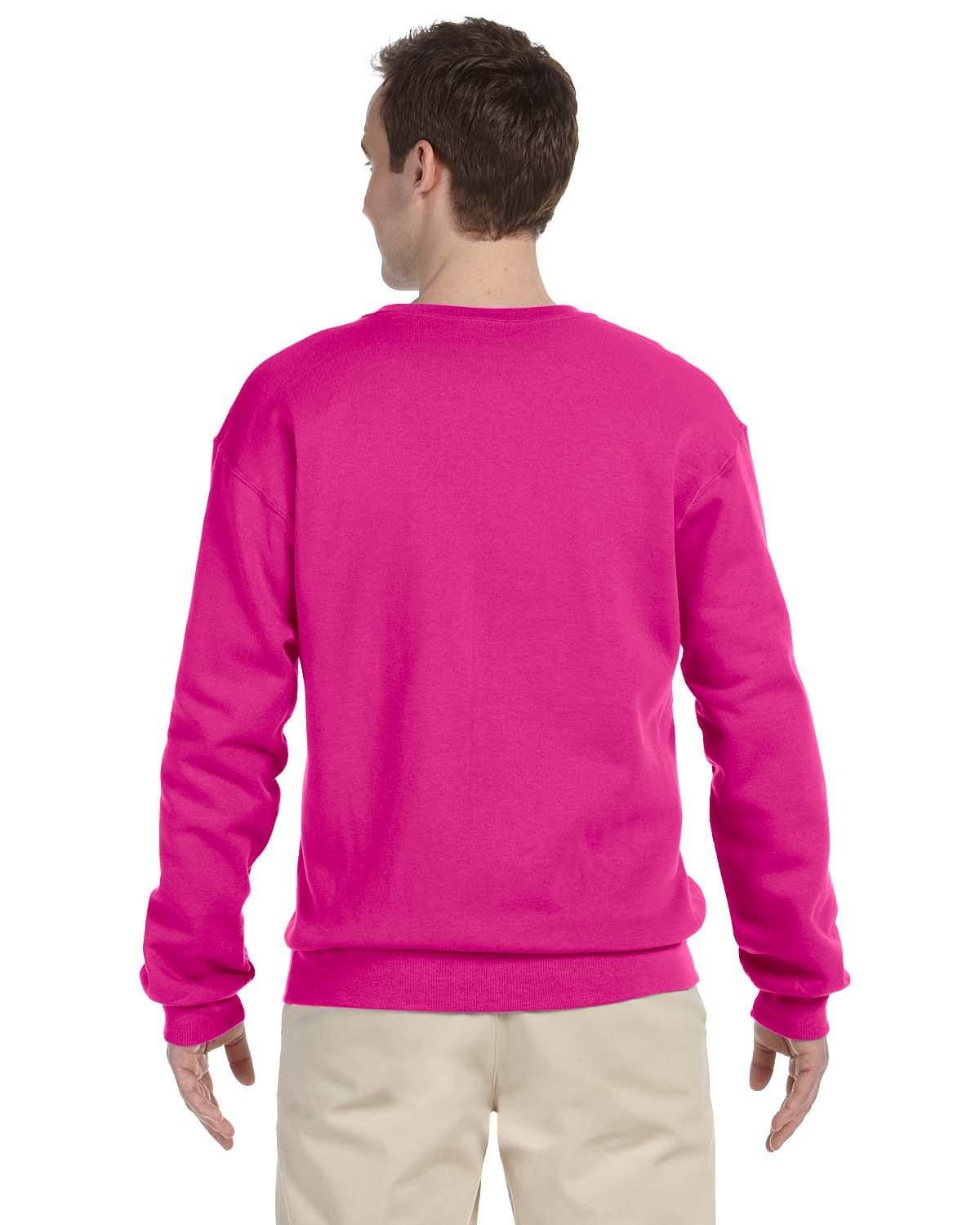 Jerzees 50/50 Crewneck Sweatshirt 562 | Cyber Pink - Back