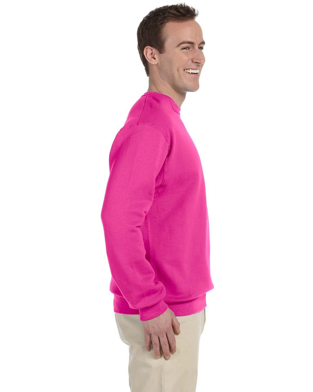 Jerzees 50/50 Crewneck Sweatshirt 562 | Cyber Pink - Side