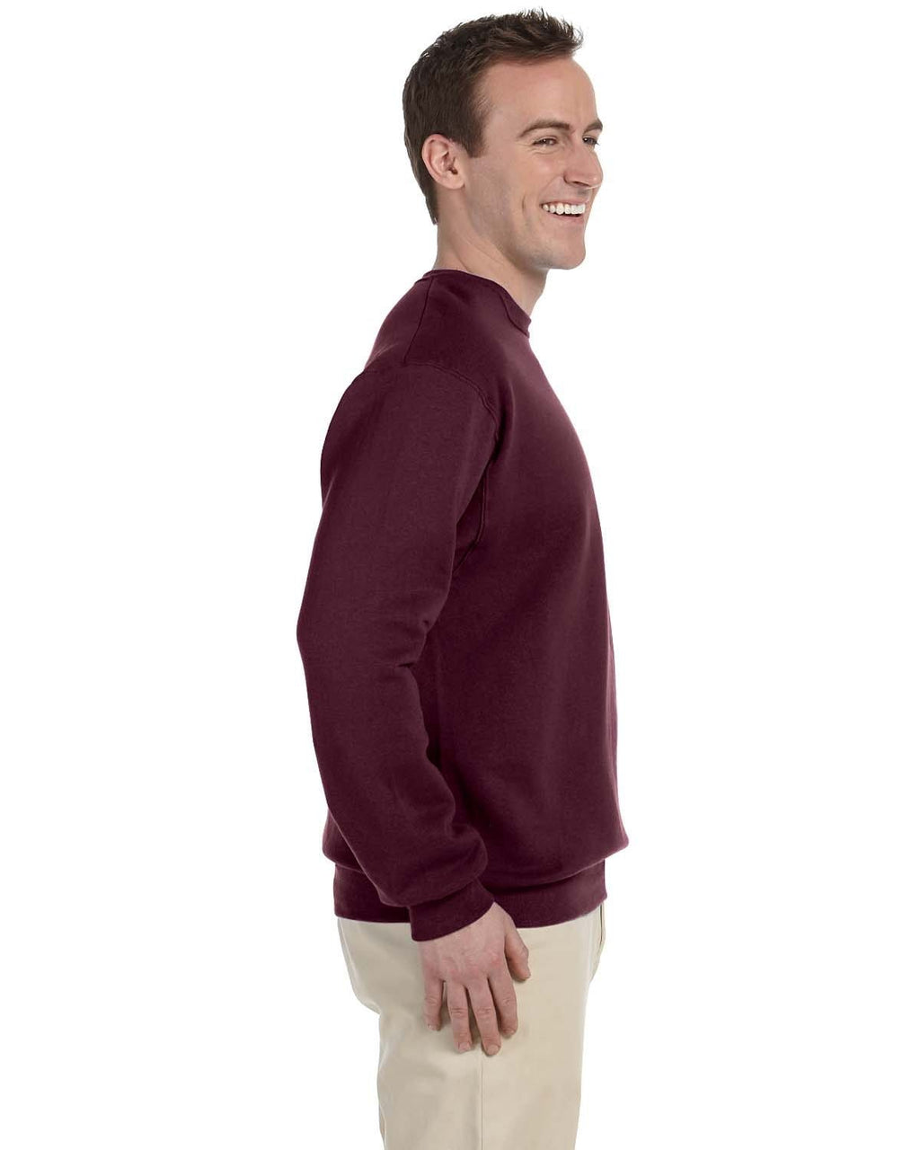 Jerzees 50/50 Crewneck Sweatshirt 562 | Maroon - Side