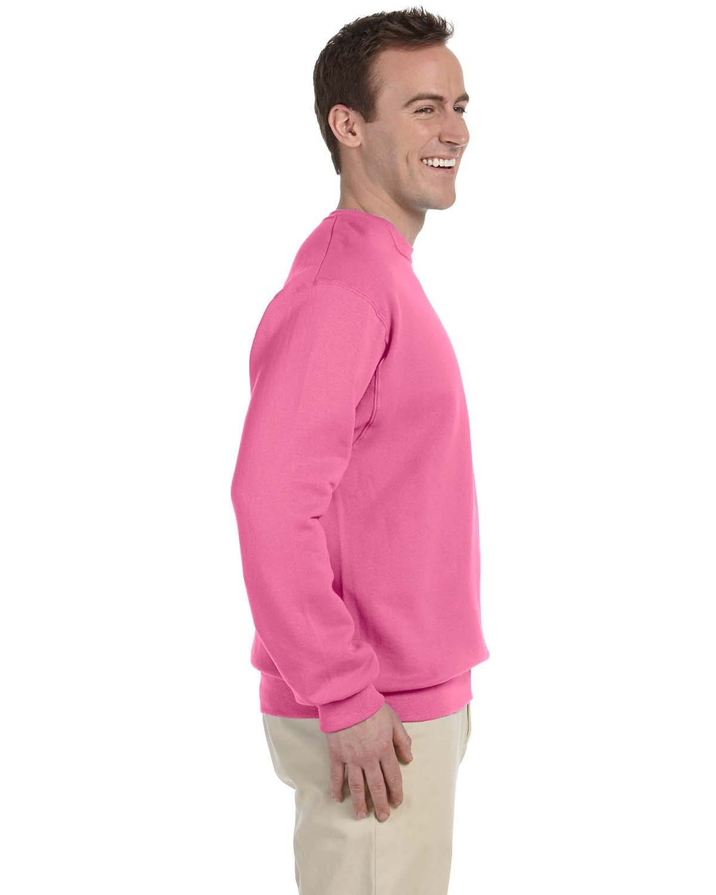 Jerzees 50/50 Crewneck Sweatshirt 562 | Neon Pink - Side