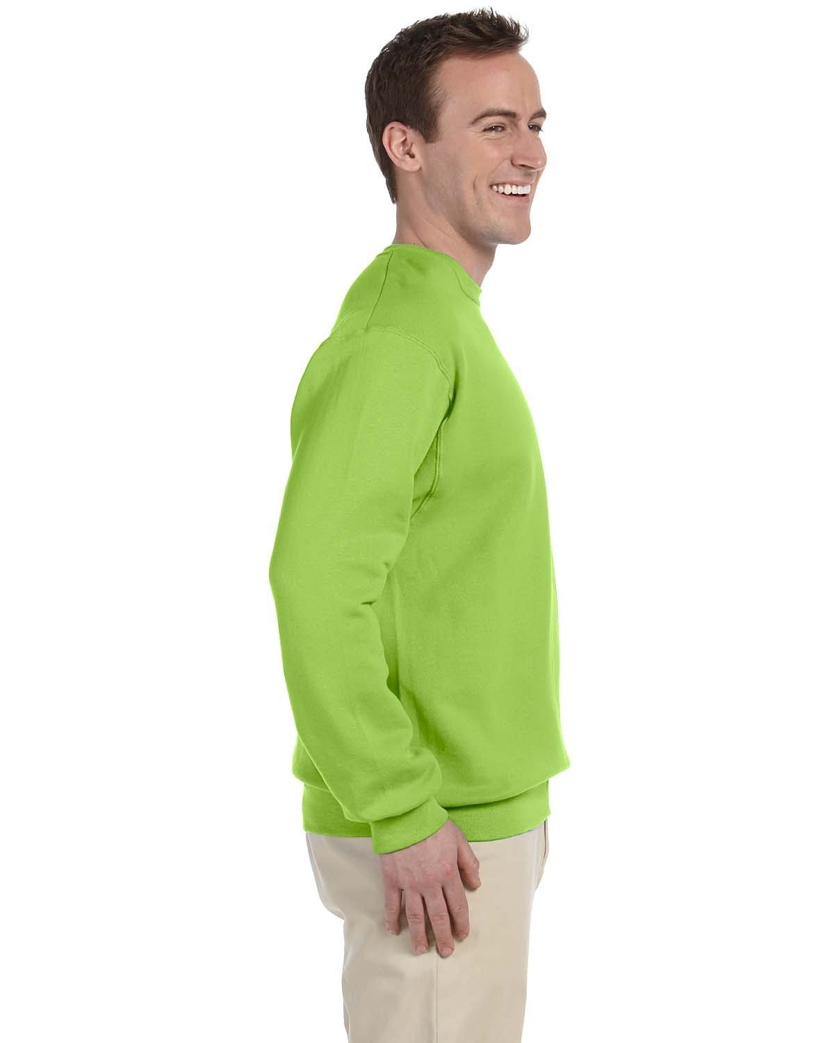 Jerzees 50/50 Crewneck Sweatshirt 562 | Neon Green - Side