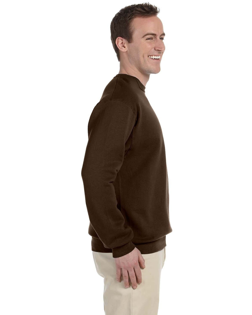 Jerzees 50/50 Crewneck Sweatshirt 562 | Chocolate - Side