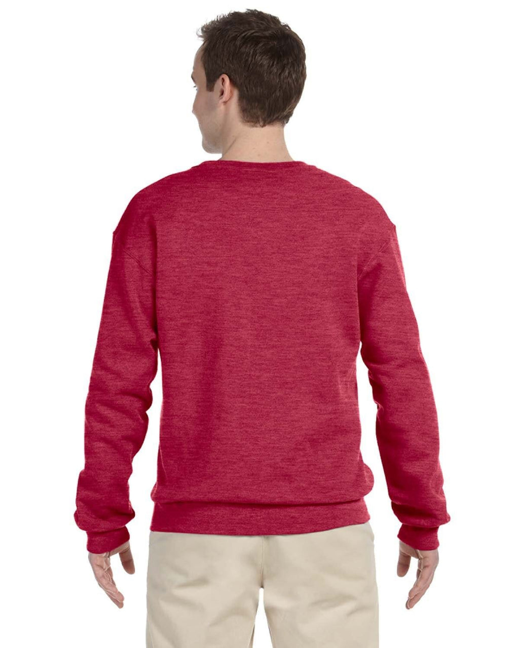 Jerzees 50/50 Crewneck Sweatshirt 562 | Vintage Hth Red - Back