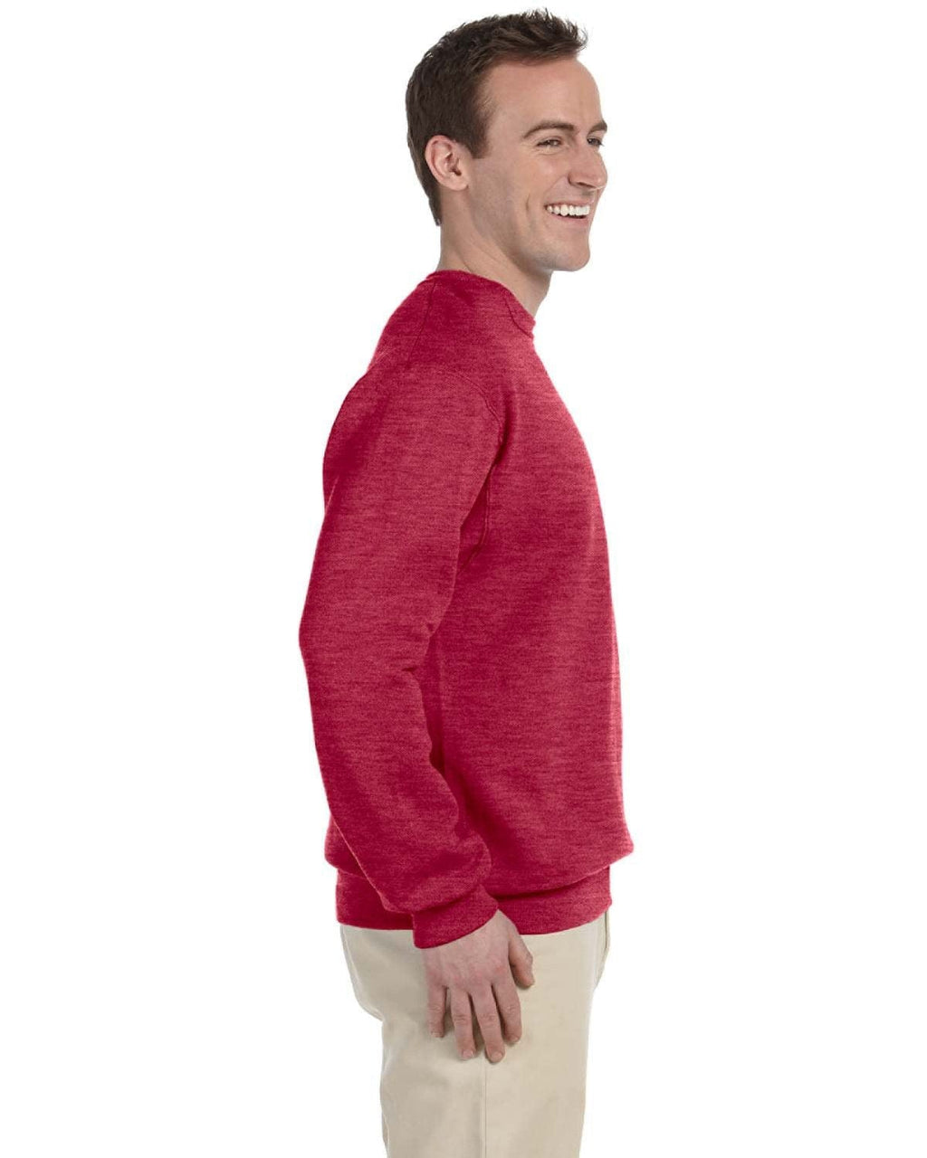 Jerzees 50/50 Crewneck Sweatshirt 562 | Vintage Hth Red - Side