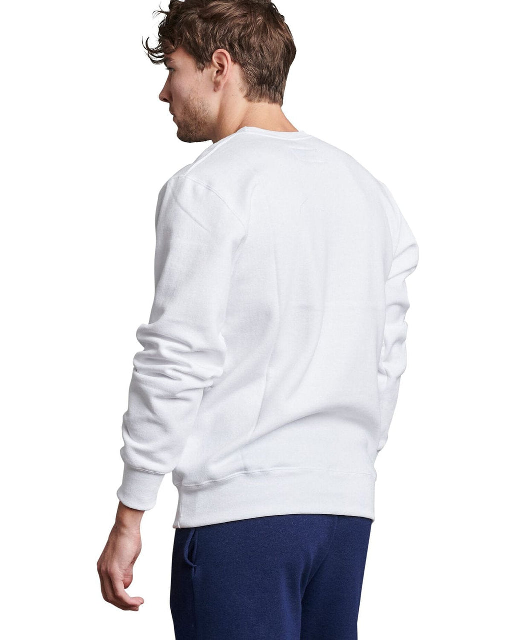 Russell Athletic Unisex Cotton Classic Crewneck Sweatshirt 82RNSM | White - Back