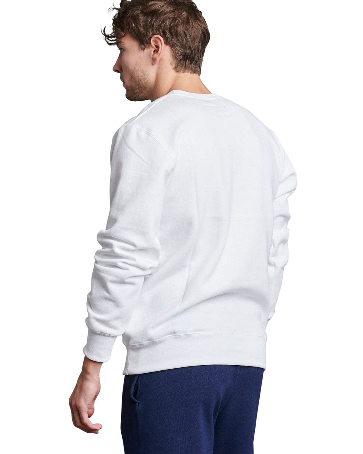 Russell Athletic Unisex Cotton Classic Crewneck Sweatshirt 82RNSM | White - Back
