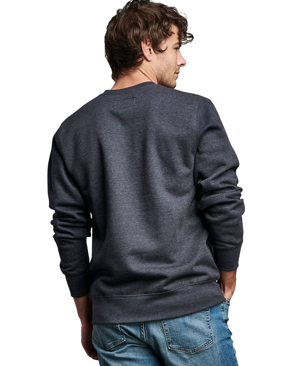 Russell Athletic Unisex Cotton Classic Crewneck Sweatshirt 82RNSM | Charcoal Heather - Back