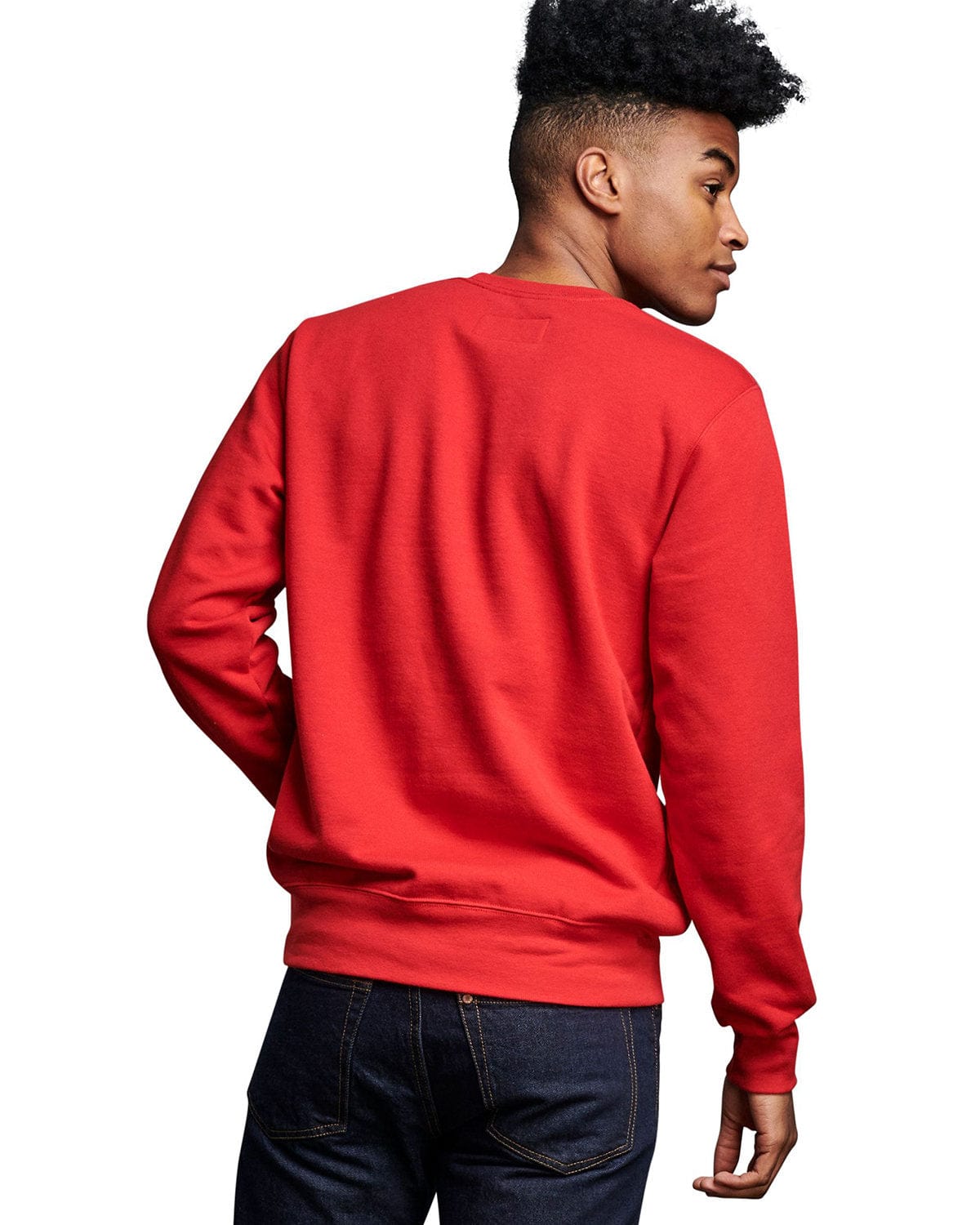 Russell Athletic Unisex Cotton Classic Crewneck Sweatshirt 82RNSM | True Red - Back