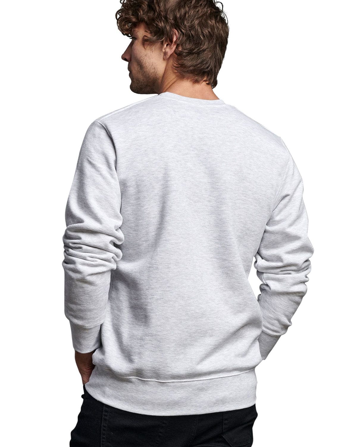 Russell Athletic Unisex Cotton Classic Crewneck Sweatshirt 82RNSM | Athletic Heather - Back