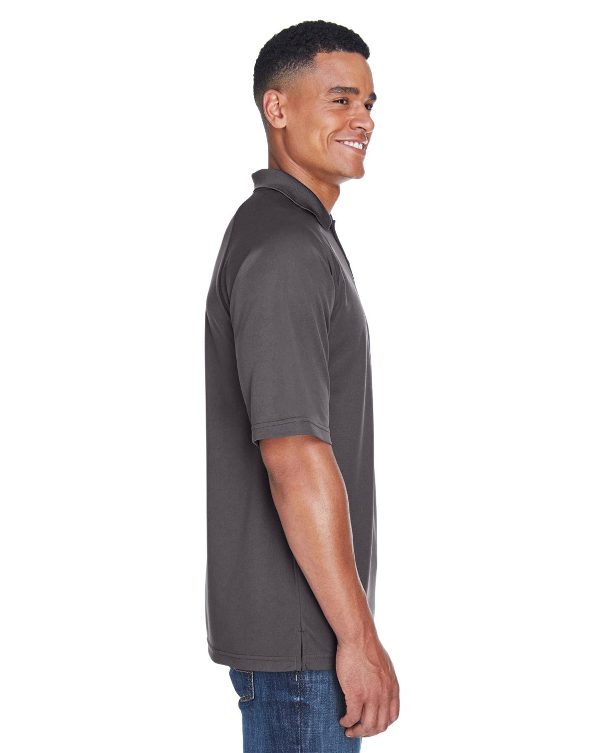 Extreme Mens Eperformance Pique Polo Shirt 85080 | Black Silk - Side