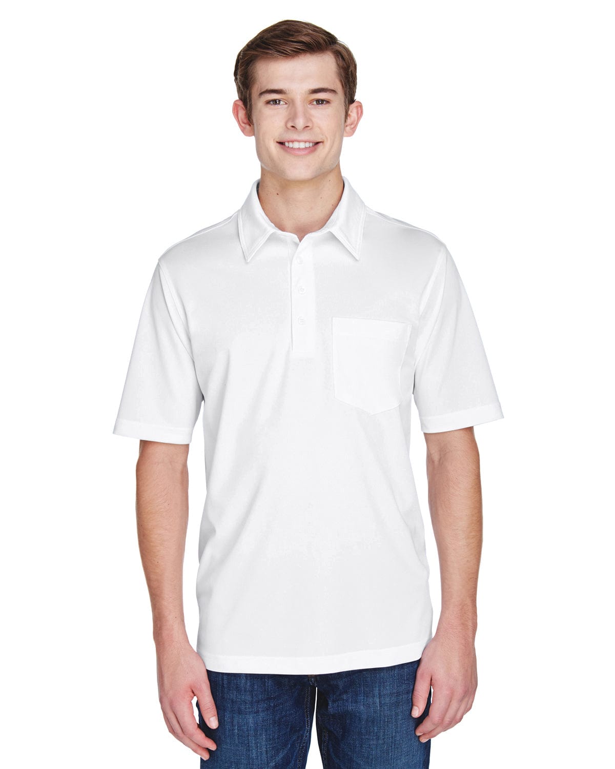 Extreme Shift Mens Snag Protection Plus Polo Shirt 85114T | White - Front