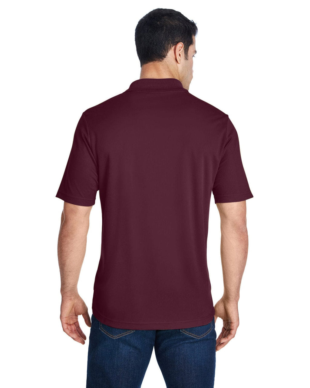 Core 365 Origin Mens Performance Pique Polo Shirt 88181 | Burgundy - Back