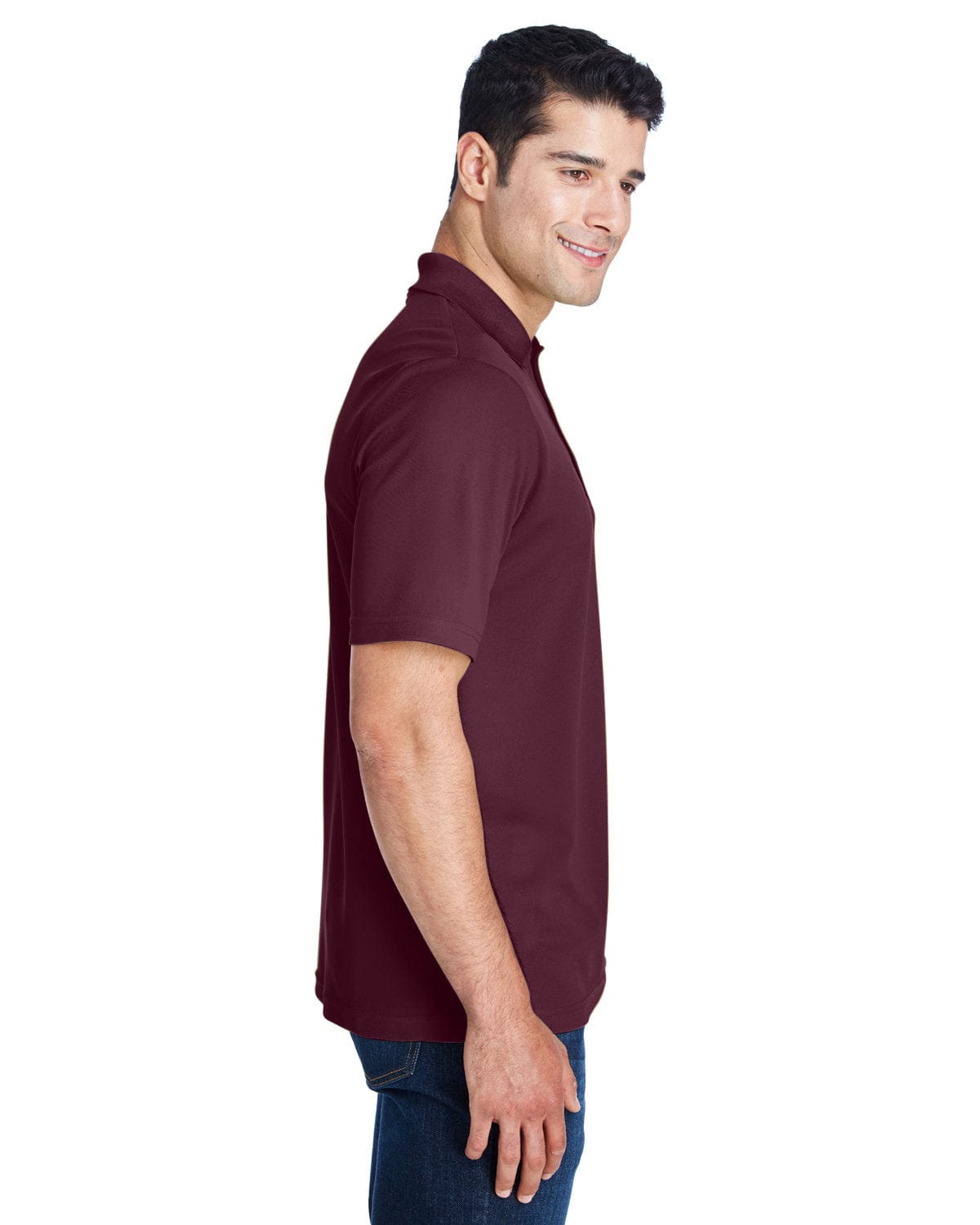 Core 365 Origin Mens Performance Pique Polo Shirt 88181 | Burgundy - Side
